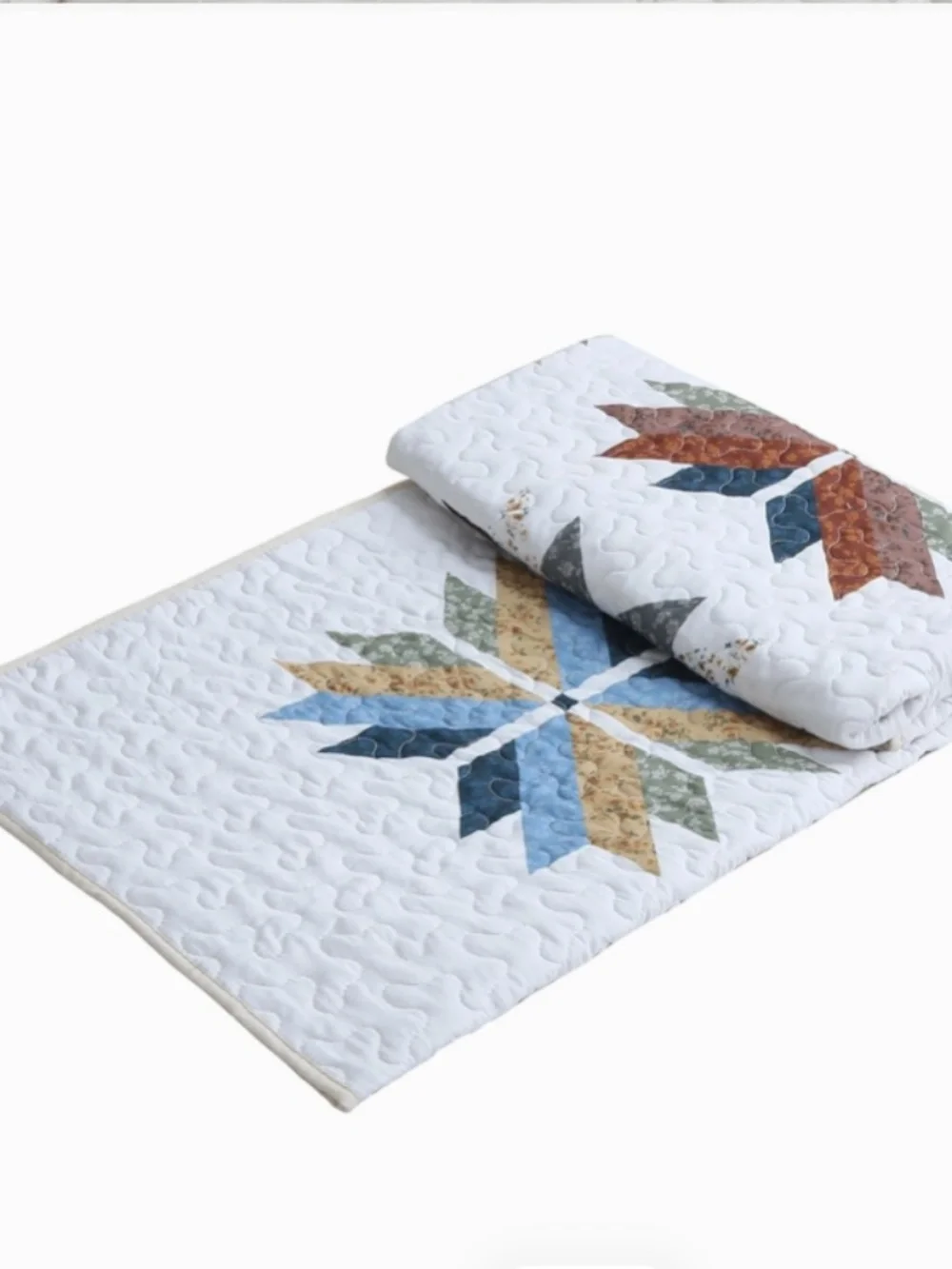 Barn Quilt Star Printed Quilted Throw Blanket